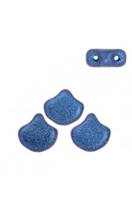 Ginko Leaf Bead Perlen 7.5x7.5mm Metallic suede blue 